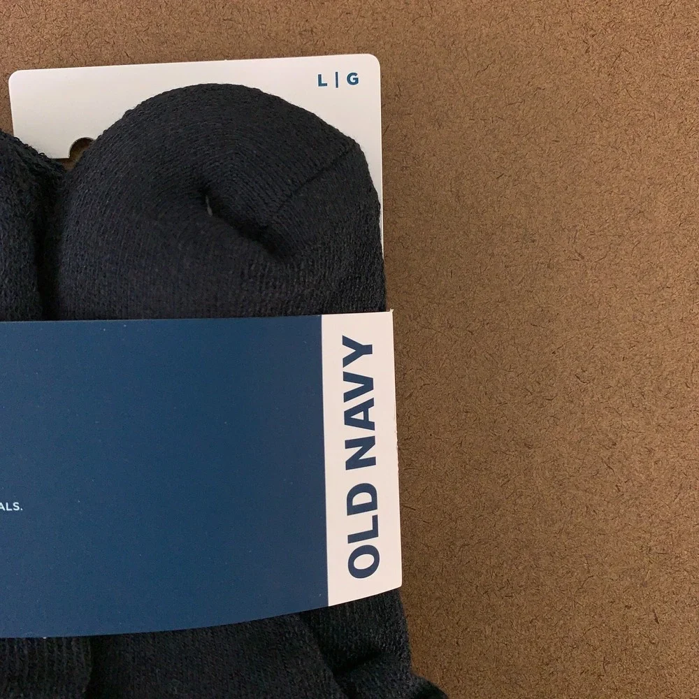Old Navy Kids Large Shoe Size Youth 3-5 Black Go-Dry Ankle Socks 7-Pack NWT